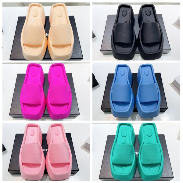 

thick sole slippers for women's new silk increase and slimming one-line slippers for external wear matsuke shoes lazy people's bea, Black