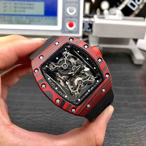 

luxury wristwatch rhd4 richa milles wine barrel watch rm50-27-01 automatic mechanical carbon fiber tape men watches, Slivery;golden