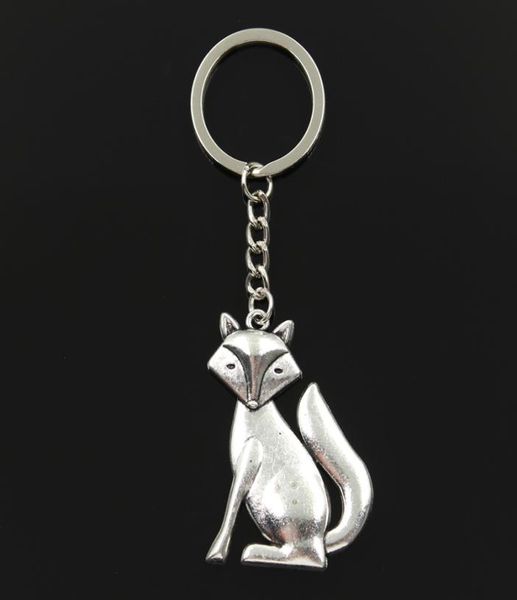 

fashion 30mm key ring metal key chain keychain jewelry antique bronze silver color plated fox 50x37mm pendant4669692