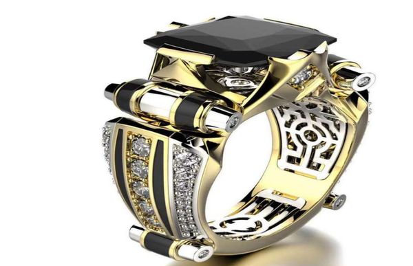 

highend haojie foreign trade new electroplated diamond set mens domineering ring european and american fashion creative color sepa3348333, Silver