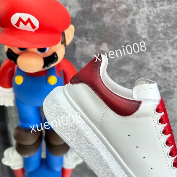 

2023womans mans fashion quality casual shoes heel leather lace-up sneaker running trainers letters flat printed sneakers, Red;white