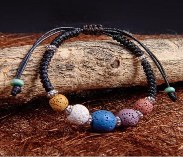 

ethnic colourful volcano lava stone beads bracelet diy aromatherapy essential oil diffuser women bracelet4857732