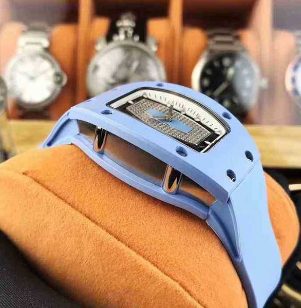 

luxury mens mechanics watch h5th richa milles wristwatch business leisure rm07-01 fully automatic mechanical blue ceramic tape women's, Slivery;golden