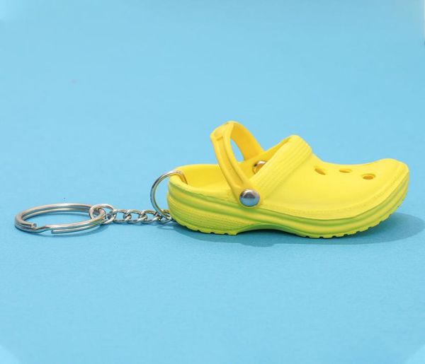 

3d 1pcs bag mini keychain eva 75cm little shoe croc key beach accessories decoration chain car handbag hole keyring charms wislu8061936, Silver