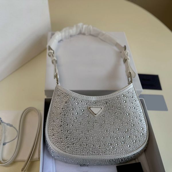 

designer bag luxury shoulder bag fashion underarm bag diamonds saddle bag crossbody shoulder handheld underarm baguette