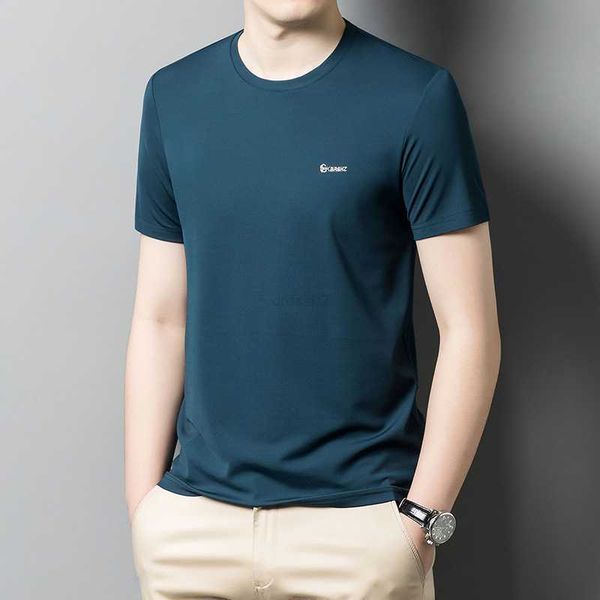 

sang silk short sleeve t shirt for men 2023 summer round neck designer shirt middle age men's t-shirt thin loose mens polo shirt, White;black