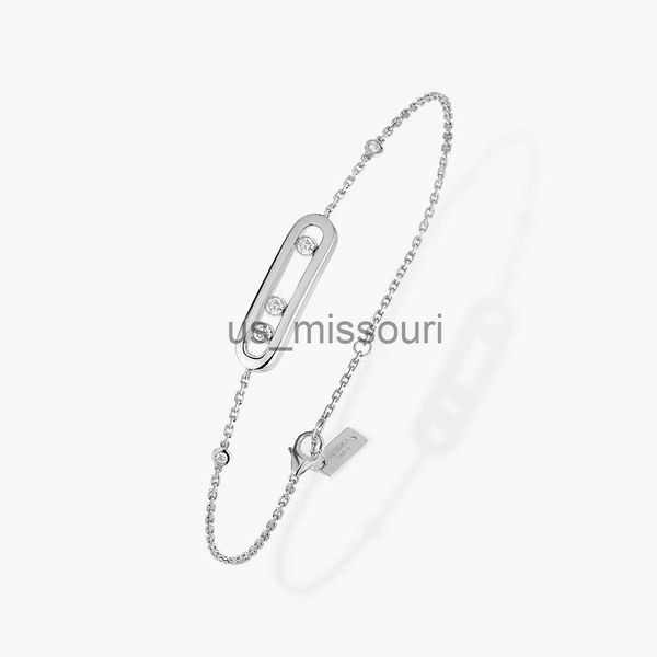 

link chain 925 sterling silver women's rose gold bracelet with three movable diamonds fine jewelry valentine's day present j230613, Black