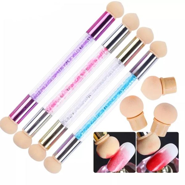 

gradient nail art brushes sponges designs gel nail polish glitter powder painting drawing acrylic manicure tool 100 set, Yellow