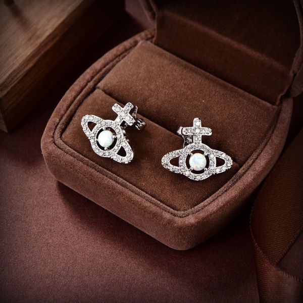 

saturn rhinestone crystal earrings for girls fashion jewelry dupe brand earrings, Golden;silver