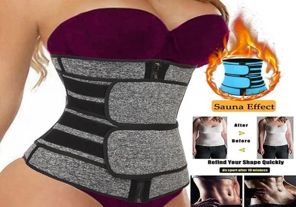 

waist trainer women slimming sheath tummy reducing shapewear belly shapers sweat body shaper sauna corset workout trimmer be4991100, Black;gray