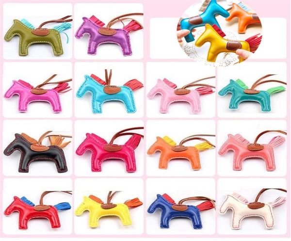 

22colors fashion keychains cute women039s bag pendant highend handmade pu handbag key chains tassel rodeo horse bag charm bag 3252729, Silver
