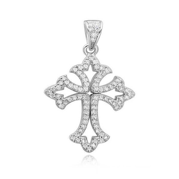 

wholesale latest design korean silver cross necklace pendant