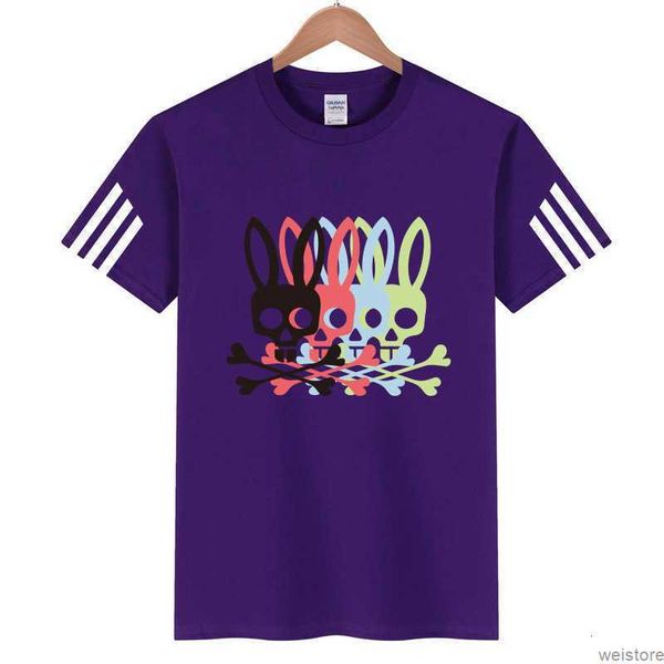 

psycho bunny shirt mens designer t-shirt ins fashion letter casual summer short sleeve skull rabbit printed t shirt women's tees crew n, White;black