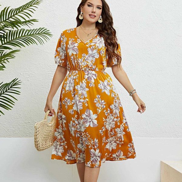 

developed summer yellow printings waist slimming dress for women, Black;gray
