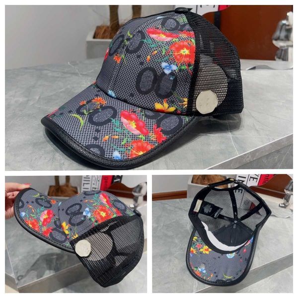 

casquette luxe designer caps for men women baseball hats printed flowers with letter black fashion brand breathable mesh visors snapback, Blue;gray