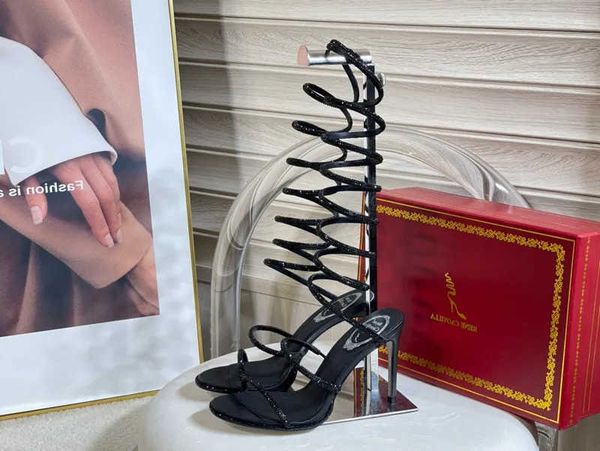 

rene caovilla women high heeled sandals black come with box quality