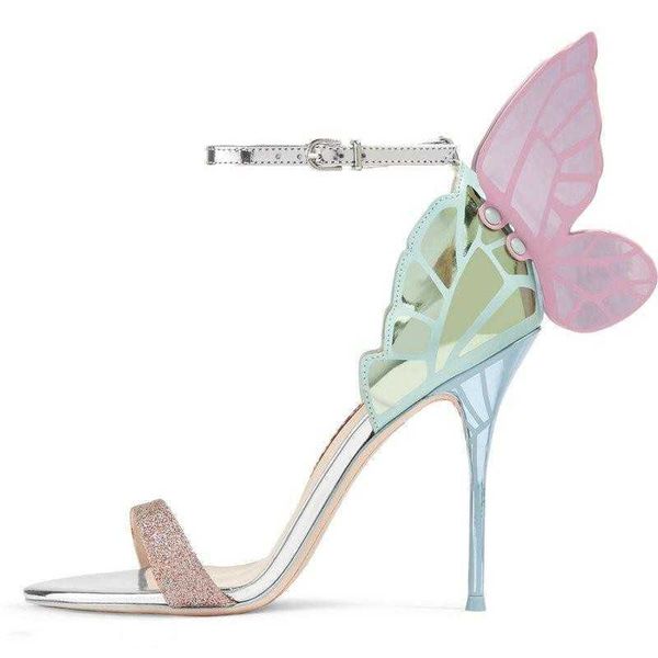 

sophia webster sandals butterfly wings women high heels gladiators summer shoes wedding prom party pumps, Black