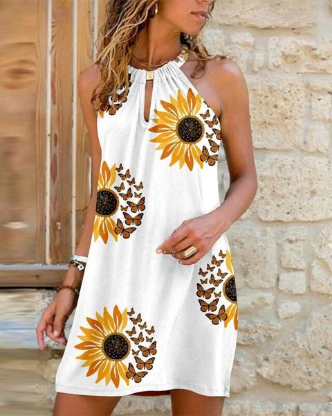 

womens sleeveless suspender dress summer short skirt printed bottoming, Black;gray