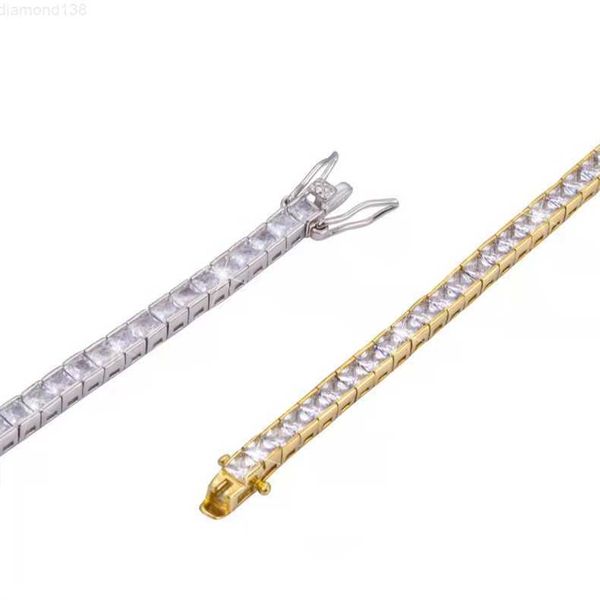 

selling 4*4mm zircon tennis chain necklace tennis cz chain necklace, Silver
