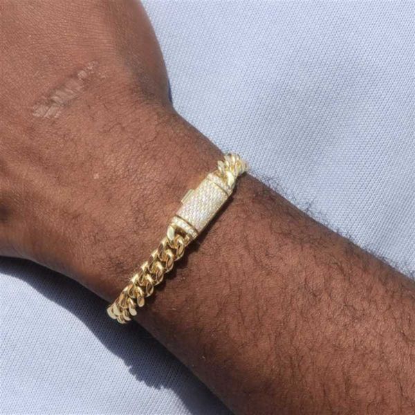 

ced out chain diamond bling jewelry men's bracelet chains for men, Silver