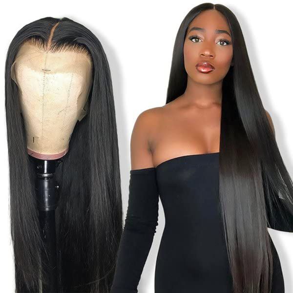 

360 lace frontal wig brazilian straight 13x4 hd human hair lace frontal wig preplucked wigs for women, Black;brown