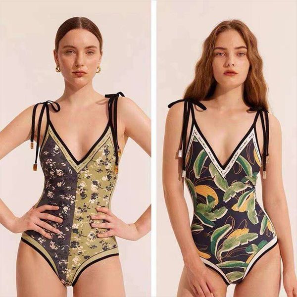 

swimsuit womens one piece printed backless fresh ins, White;black