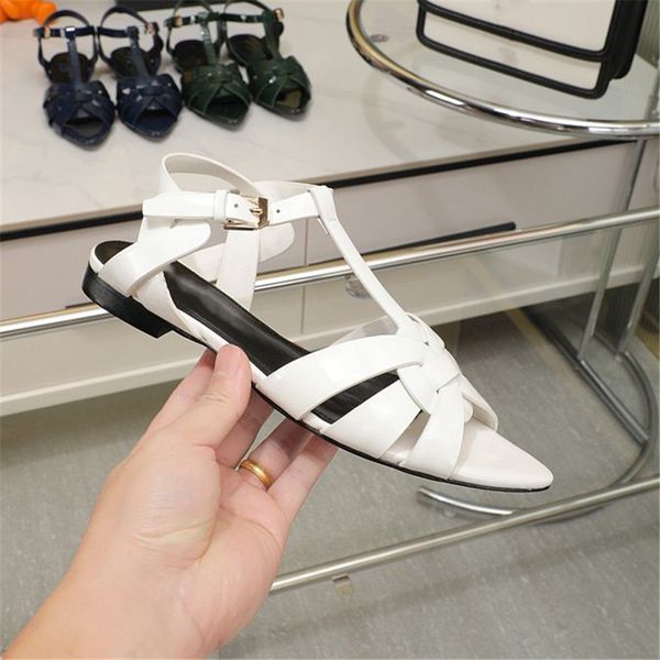 

fashion women's sandals 2023 yslity luxury brand letter logo summer women's high heels men's casual student flats 03-06, Black