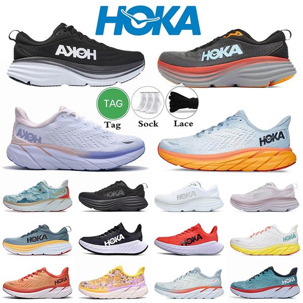 

hoka one bondi 8 running shoes triple black white summer song shark skin harbor mist anthracite castlerock goblin blue men women platform de
