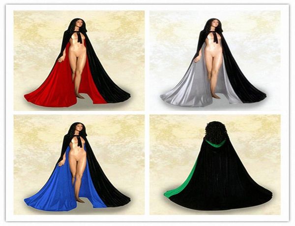 

gothic velvet hooded cloaks medieval witch wicca halloween costumes wedding cape6046522, White