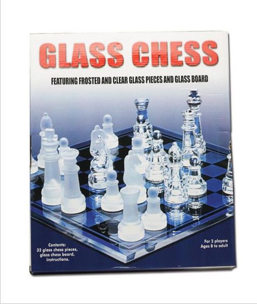 

board game chess game set solid glass chess pieces and crystal mirror chess board 10 x 10 inch for youth adults gift4191432