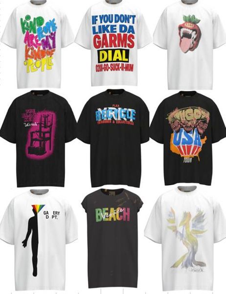 

mens&womens designer gallers dept t-shirts printed fashion man galle t-shirt cotton casual tees short sleeve luxury hip hop streetwear t-shi, White;black
