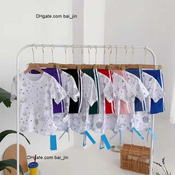 

sets clothing baby kids boys designer tshirts shorts girls clothes summer luxury fear tracksuit children youth outfits short sleeve shirt 61, White