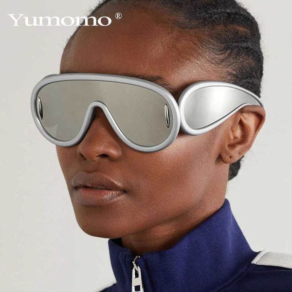 

europe and the united states conjoined lens leg large frame eyeglasses personality hip-hop sunglasses 0614-111, Silver