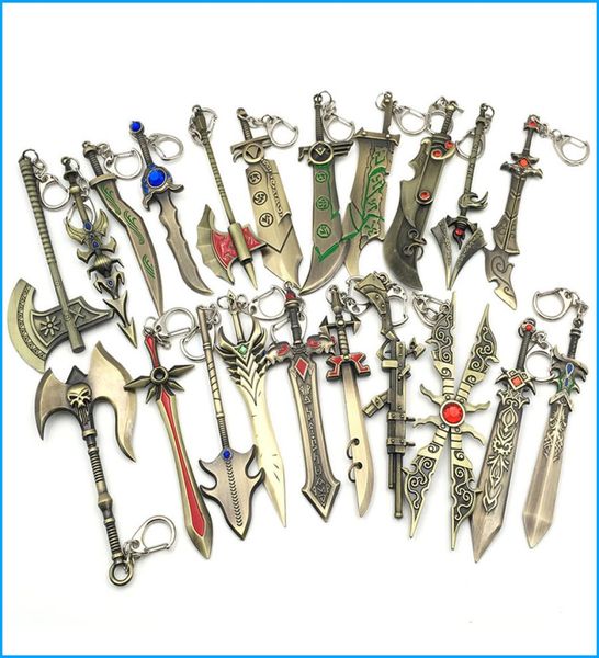 

league of legends game weapon keychains the galen039s sword blademaster key chains lol metal pendant keychain for men6584592, Silver
