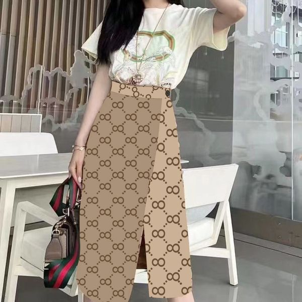 

womens skirts summer a-line skirt ladies girl designer dress with letter printed dresses, Black