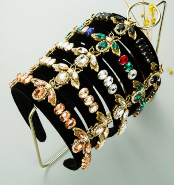 

high grade silk headband women girl cross elastic lint hairbands famous sumptuos retro turban headwraps gifts flowers hummingb6889909, Black;brown