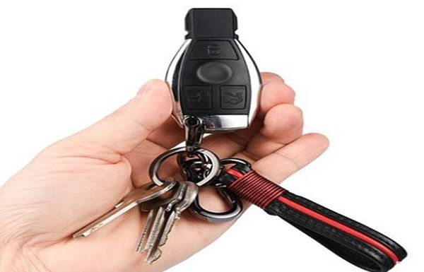 

keychains luxruy car keychain hand woven leather men women key rings holder bag pendant styling stuff accessories whole3365242, Silver