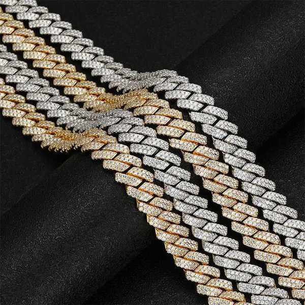 

jwy fashion jewelry pendant necklace 18k gold plated iced out hip hop crystal miami cuban shiny link chain choker for men women, Silver
