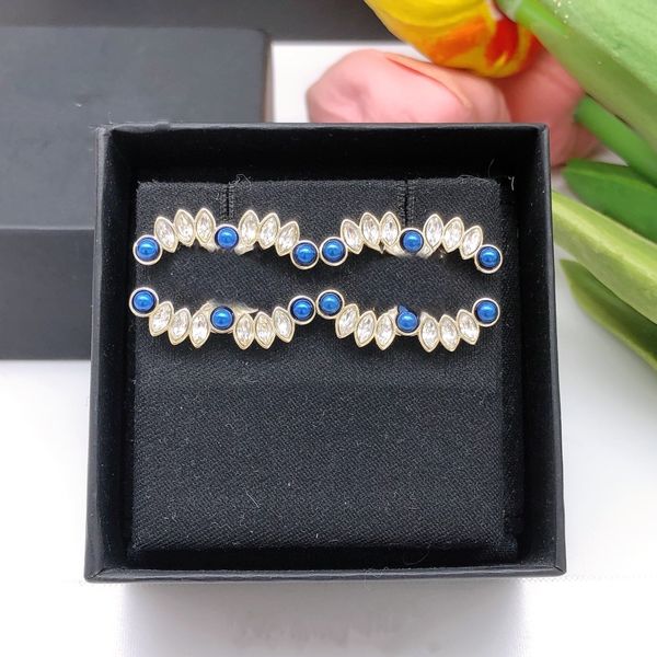 

mixed simple luxury brand designers letters stud channel geometric famous women round crystal rhinestone pearl earring ccity wedding party j, Golden;silver