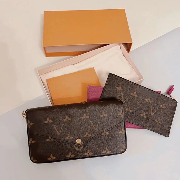 

2023 new multi felicie pochette m61276 vintage hand bag luxurys designer cross body totes shoulder bag genuine leather womens mens wallets d
