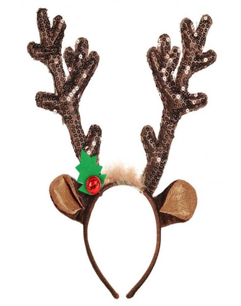 

christmas headbands christmas tree reindeer antlers hairband xmas party adults kids hairhoop christmas glasses po booth props c5806229, Silver