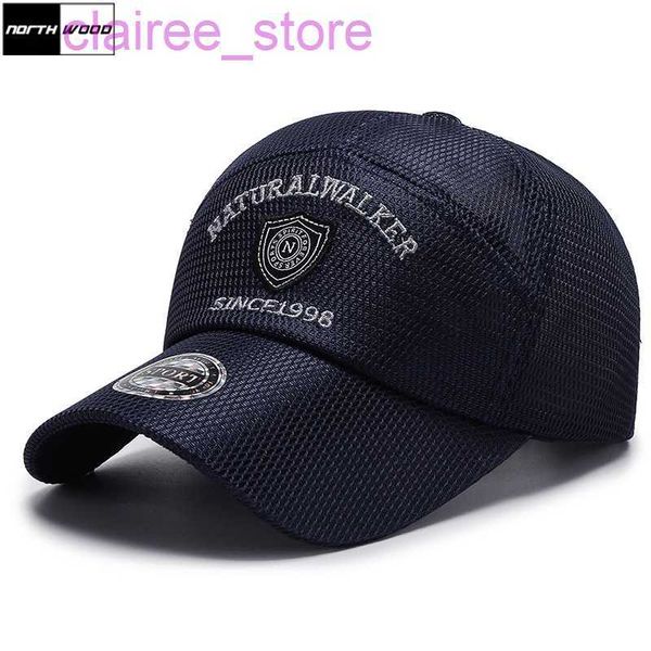 

ball caps northwood fashion embroidery mesh cap gorras hombre men's baseball hat breathable snapback fishing caps bone trucker cap j230, Blue;gray