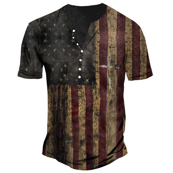 

2023 new open flag of the united states printed digital fashion trend men's short sleeve t{category}, White;black