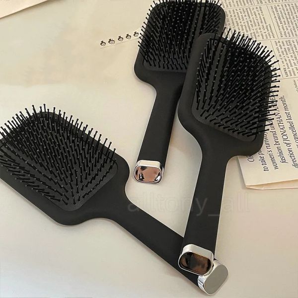 

brand paddle brush brushes women care air cushion comb black color with box, Silver