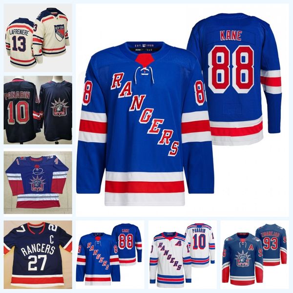 

#88 patrick kane hockey ny jersey reverse retro adam fox 10 artemi panarin 31 igor shesterkin 93 mika zibanejad jacob trouba k'andre mi, Black;red