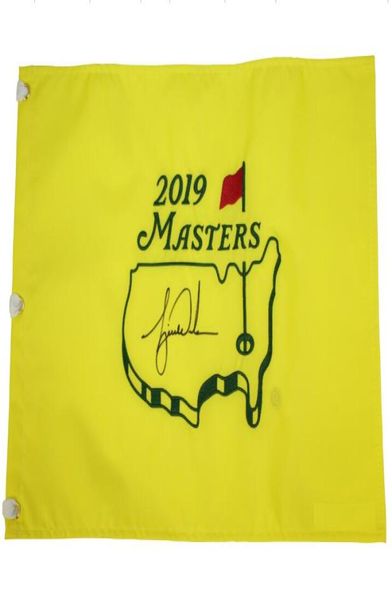 

tiger woods signed autographed 2019 masters embroidered flag7265434