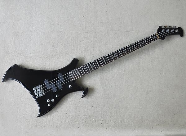

black 4 strings electric bass guitar with rosewood fretboard 24 frets customizable