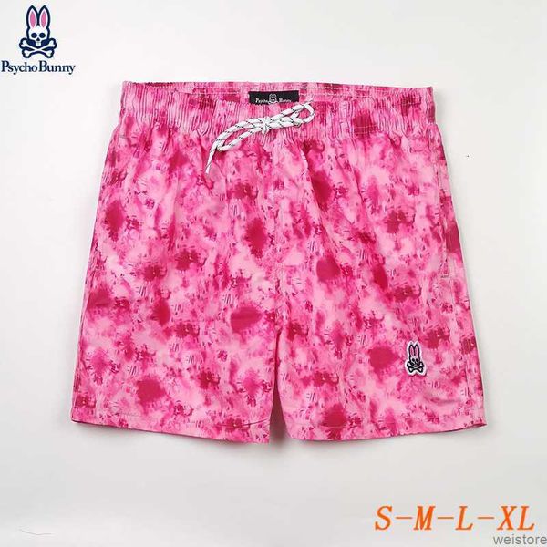 

2023 summer mens designer psycho bunny shorts ins fashion beach pants skull rabbit printed surf shorts quick dry european and american style, White;black