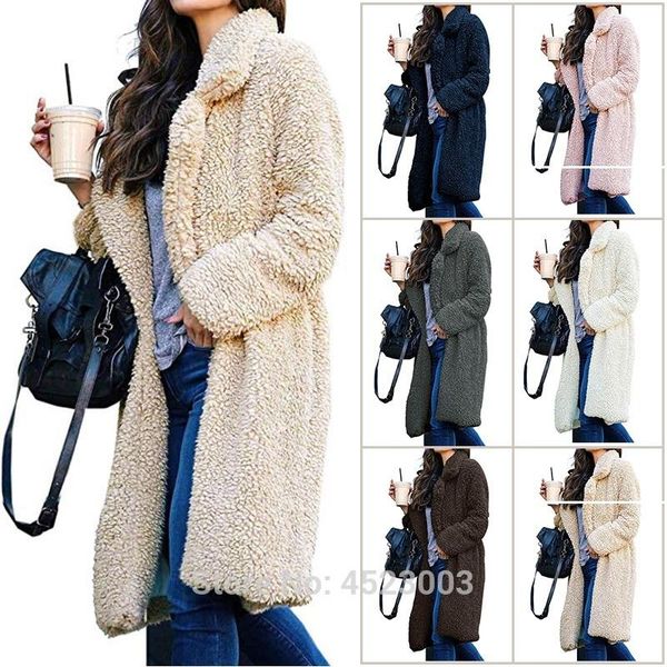 

fur woman faux fur winter coat women warm ladies fur teddy jacket female plush teddy coat plus size outerwear, Black