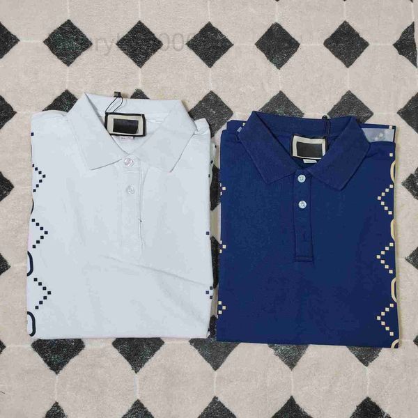 

men's polos designer new lingge double gg printed polo embroidery and women's couple short sleeve shirt os 5j4y, White;black